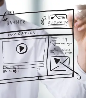 Composite image of build website interface against graphic designers working at desk in the office